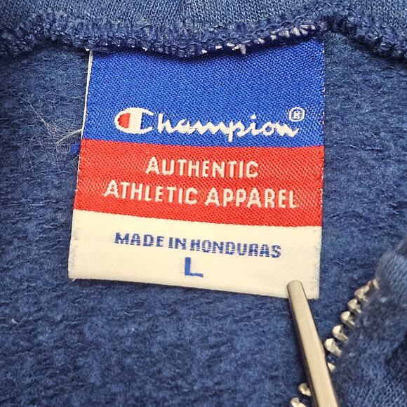 Vintage Y2K Kansas Jayhawks Hoodie Large Blue Rock Chalk University Champion - Picture 4 of 8